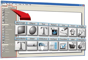 HMIWorks touch screen controller development software widgets