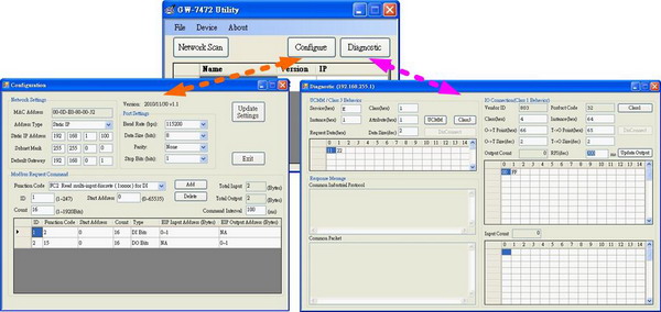 Ethernet/IP to Modbus gateway Utility Setting